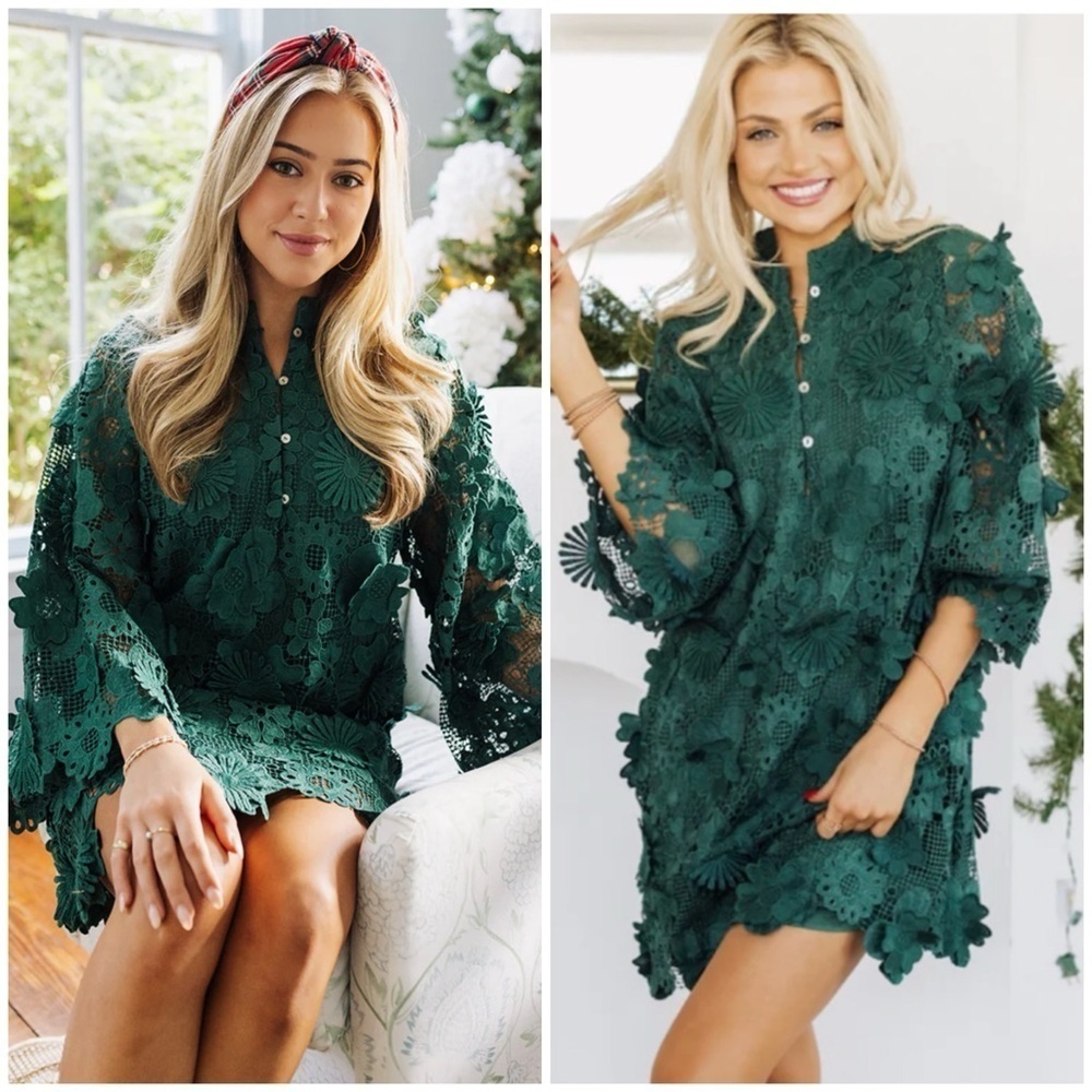 NWT J.MARIE The Seraphina Mini Dress in Green SZ S - Picture 1 of 11